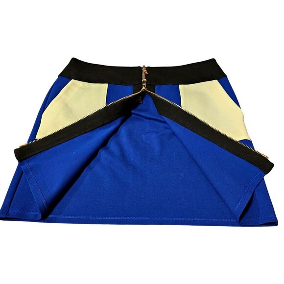 INC Womens Colorblock Mini Skirt With Front Zipper & Pockets Size 12 - Picture 2 of 7